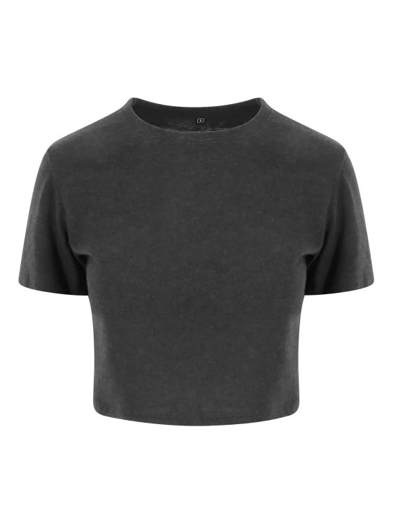 Triblend Crop-T-Shirt für Damen - HBK - Meliertes Schwarz