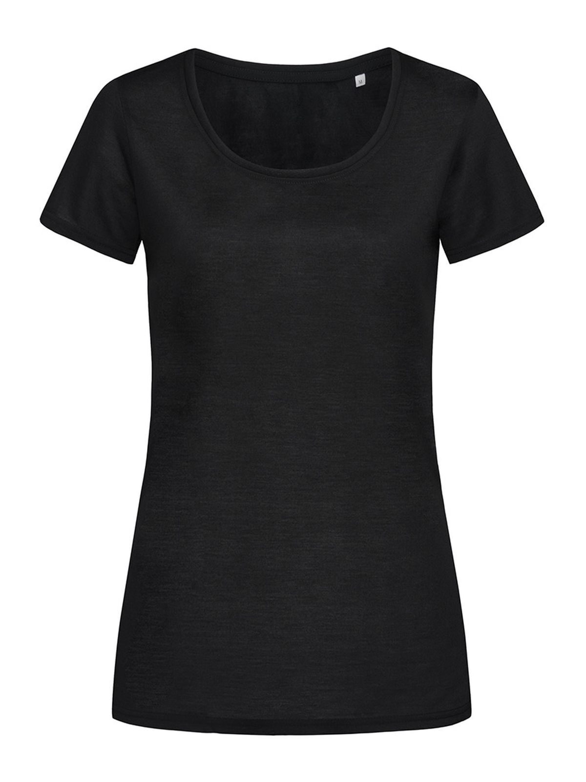 Damen-T-Shirt aus Baumwolle mit Touch-Effekt - BLO - Schwarzer Opal