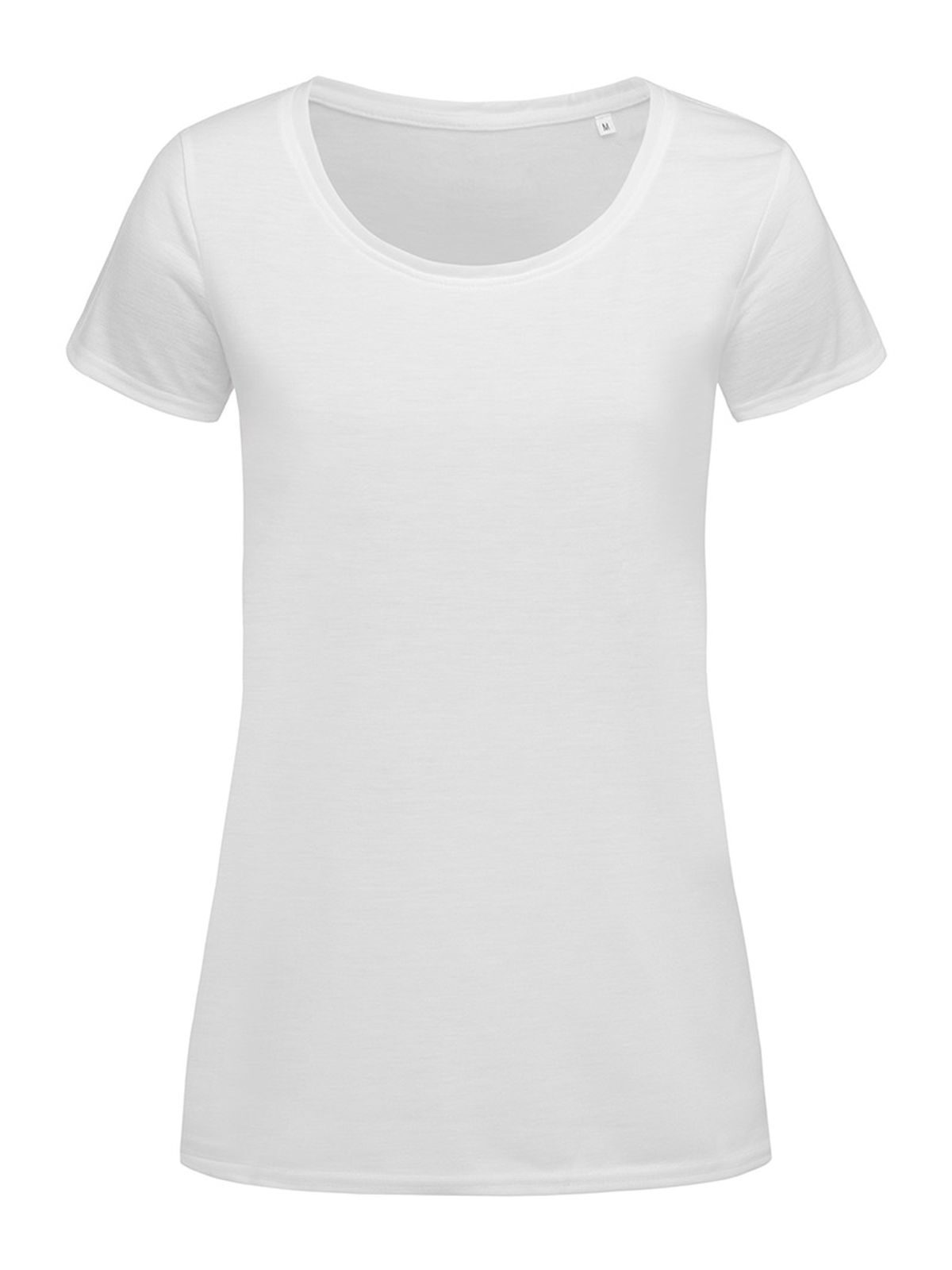 Damen-T-Shirt aus Baumwolle mit Touch-Effekt - WHI - Weiß