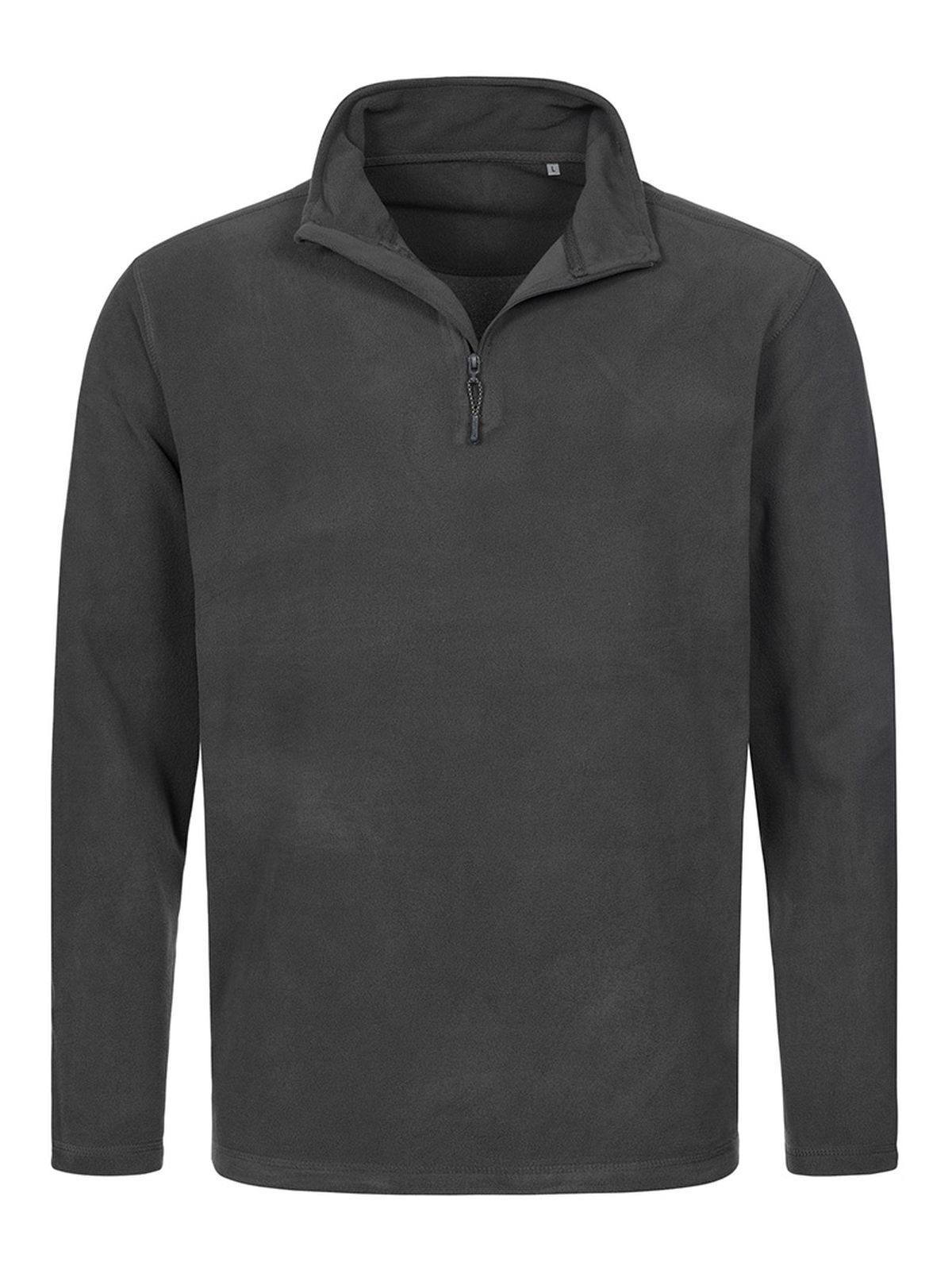 Klassischer Fleece-Halbreißverschluss - GRS - Grauer Stahl