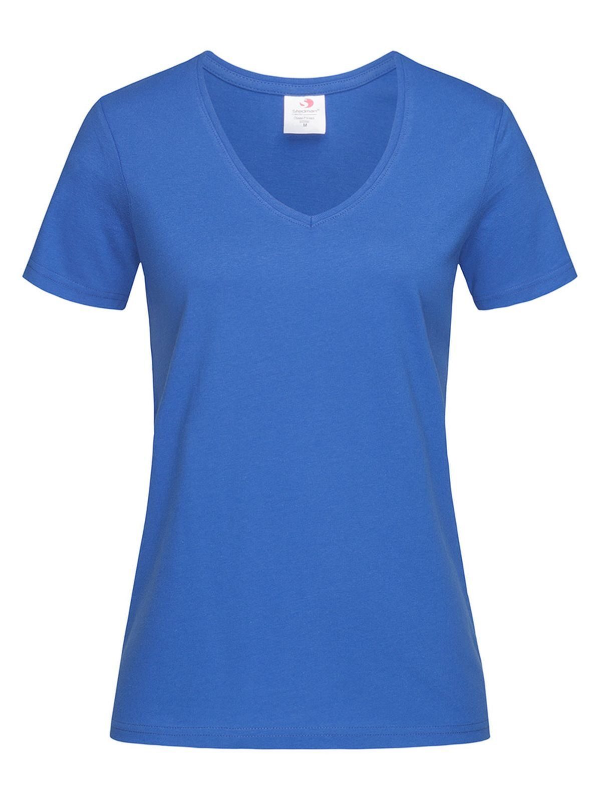 Klassisches T-Shirt mit V-Ausschnitt für Damen - BRR - Strahlend königlich