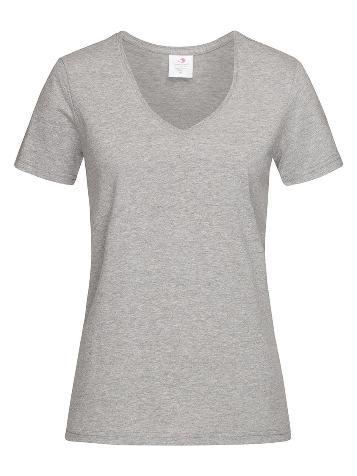 Klassisches T-Shirt mit V-Ausschnitt für Damen - GYH - Graue Heide