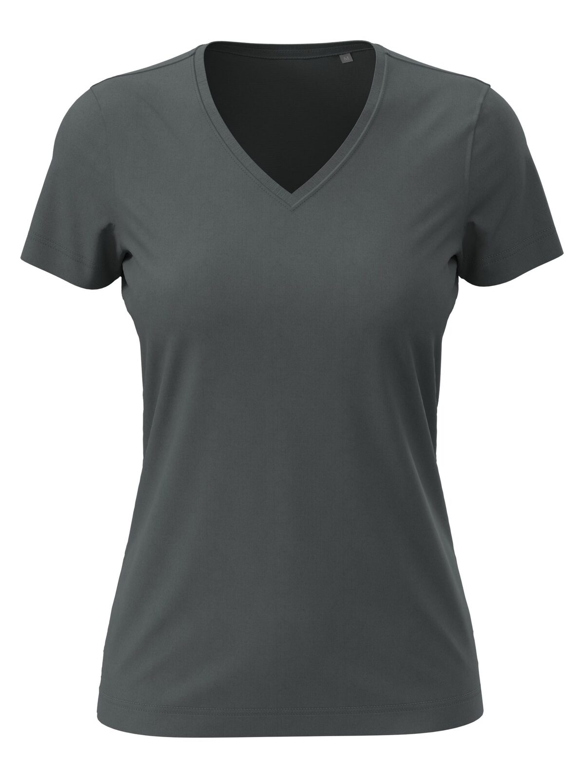 Klassisches T-Shirt mit V-Ausschnitt für Damen - SLG - Schiefergrau
