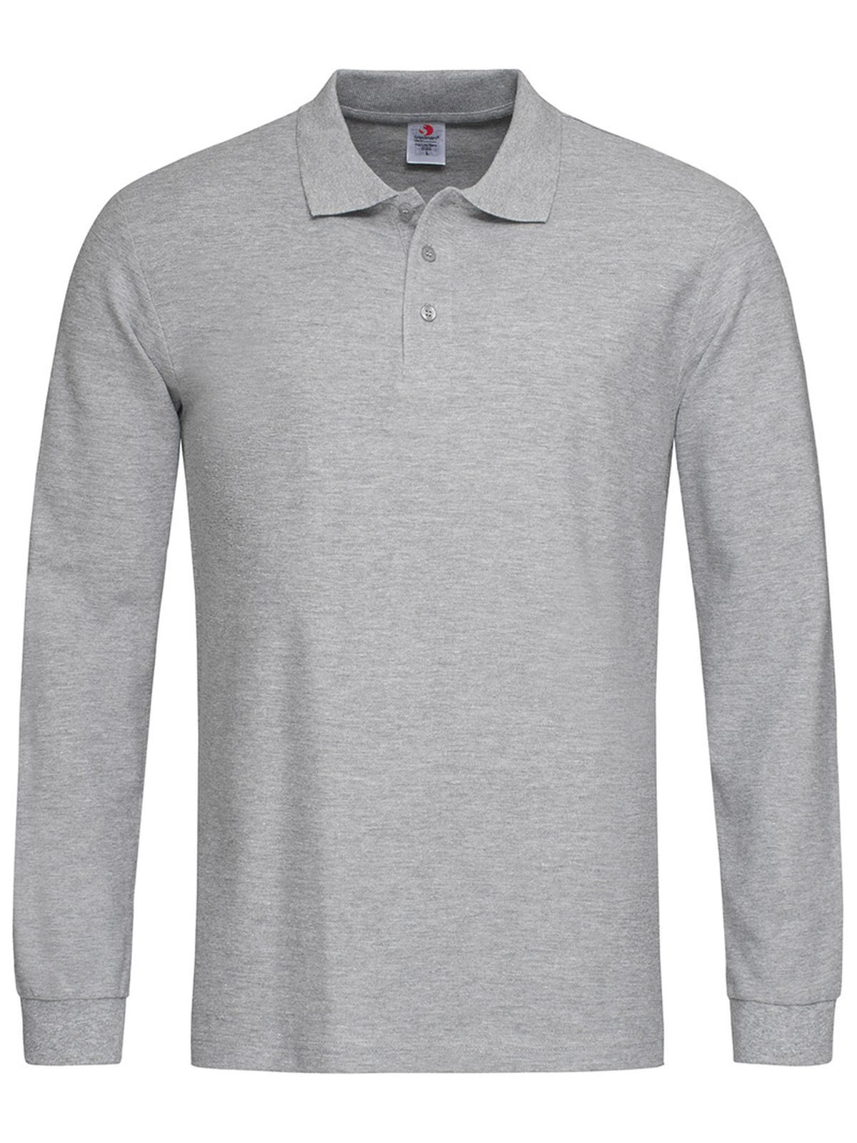 Klassisches Polo-Langarmshirt - GYH - Graue Heide