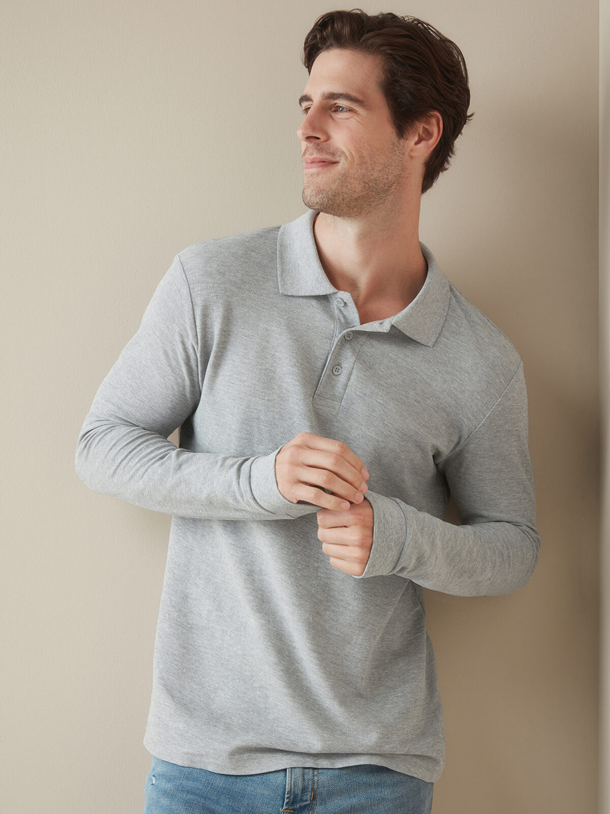 Klassisches Polo-Langarmshirt