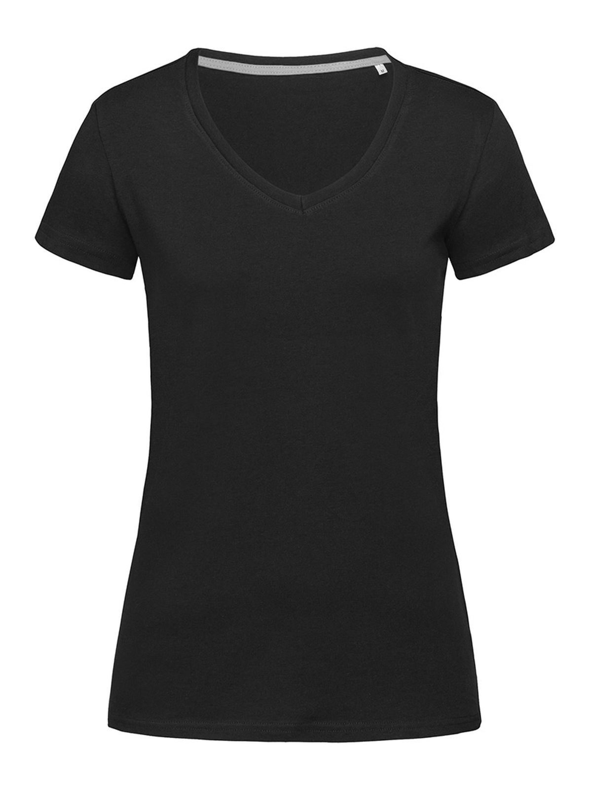 Stretch-T V-Ausschnitt Damen - BLO - Schwarzer Opal