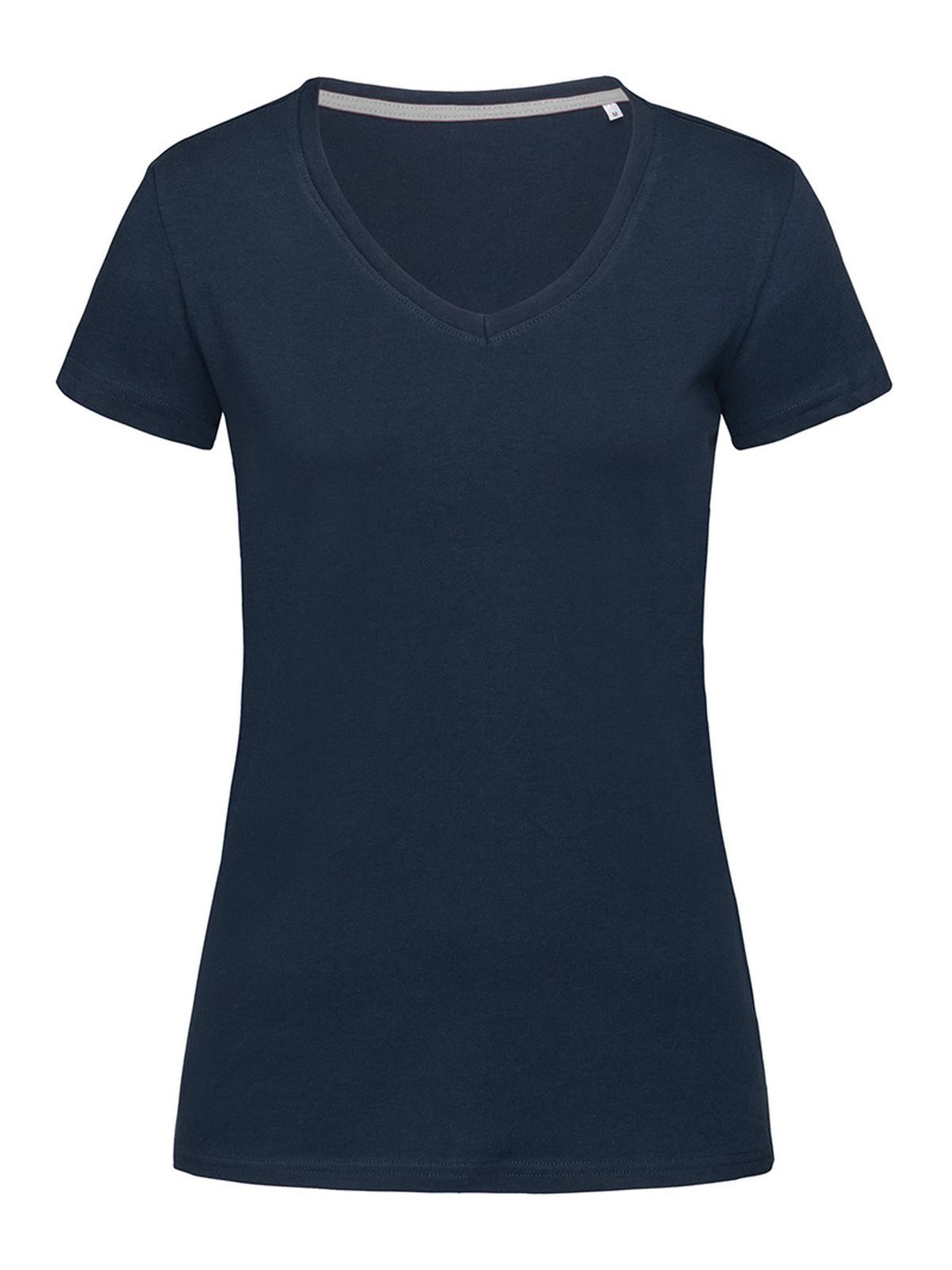 Stretch-T V-Ausschnitt Damen - MAB - Marineblau