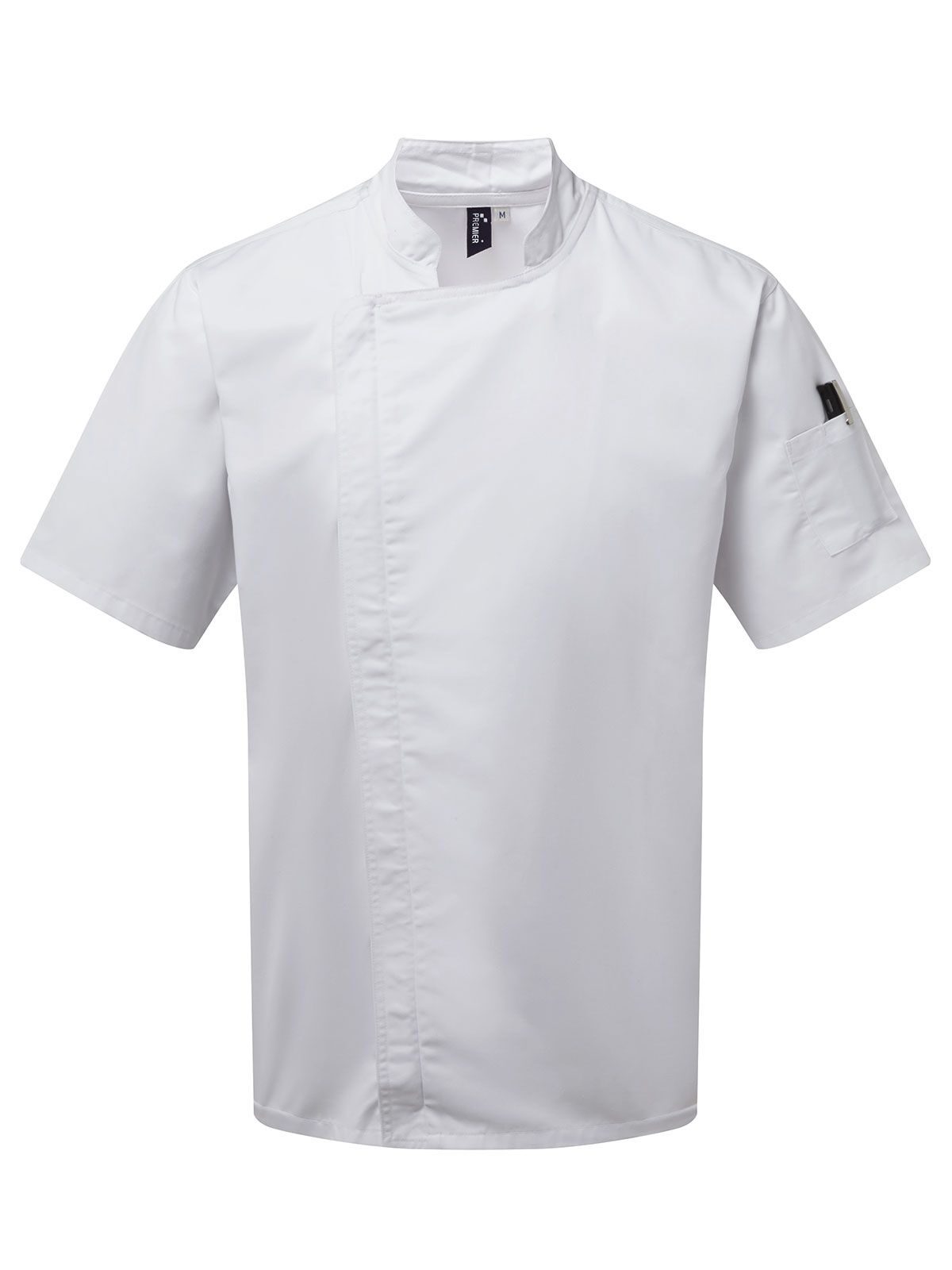 Kochjacke mit Reißverschluss, kurzärmelig - WHIT - Weiß