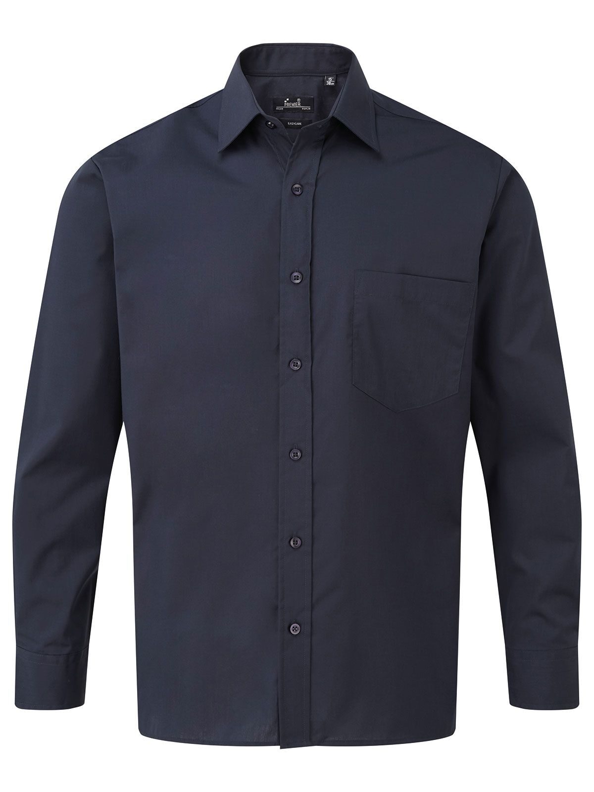 Herren-Popeline-Langarmhemd - NAVY - Marine