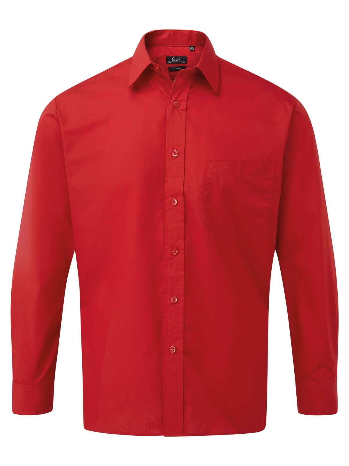 Herren-Popeline-Langarmhemd - REDD - ROT