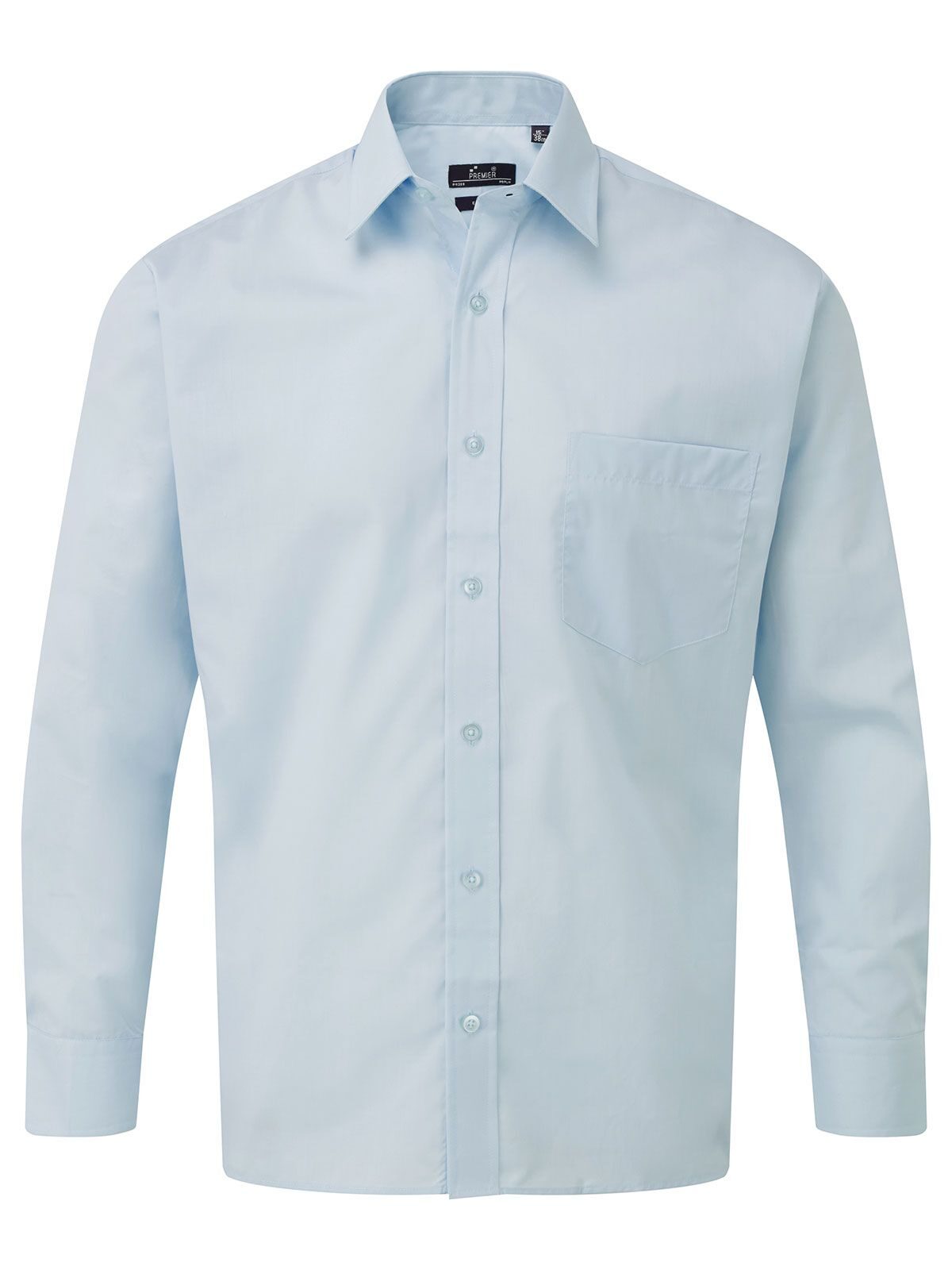 Herren-Popeline-Langarmhemd - LBLU - Hellblau