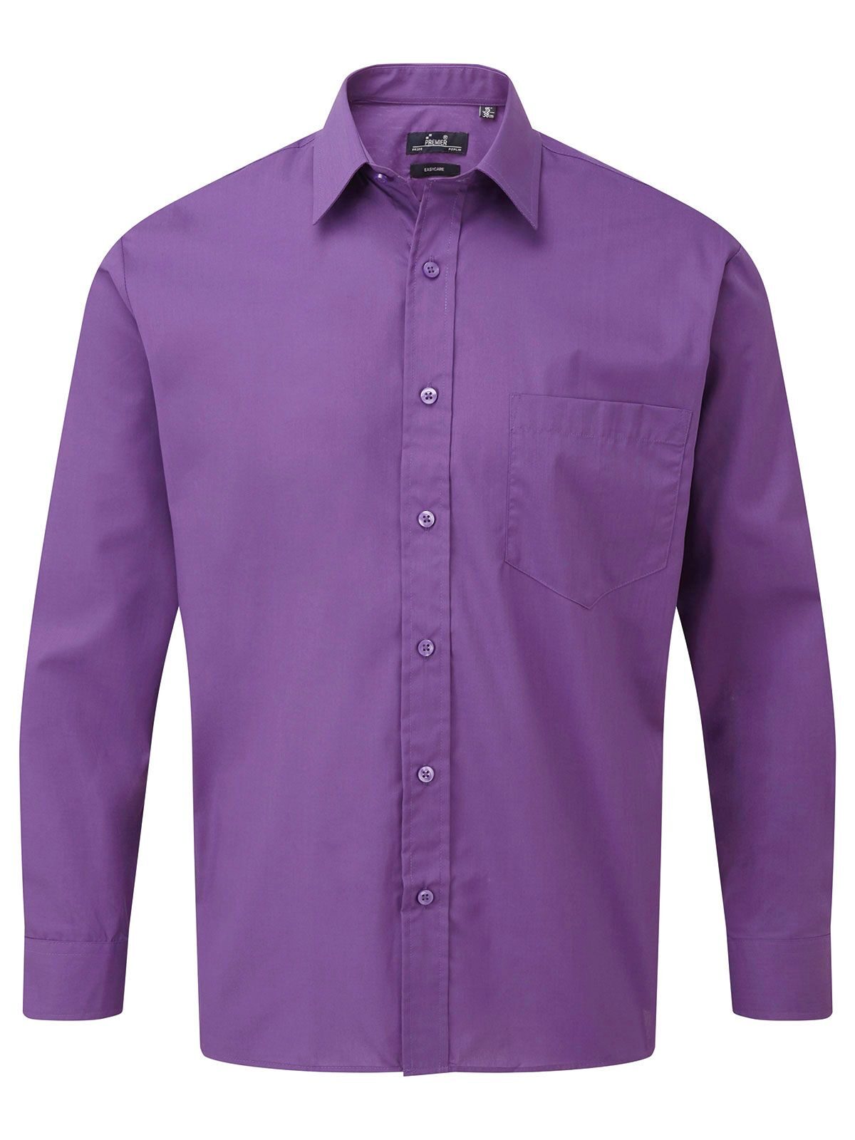 Herren-Popeline-Langarmhemd - RVIO - Sattes Violett