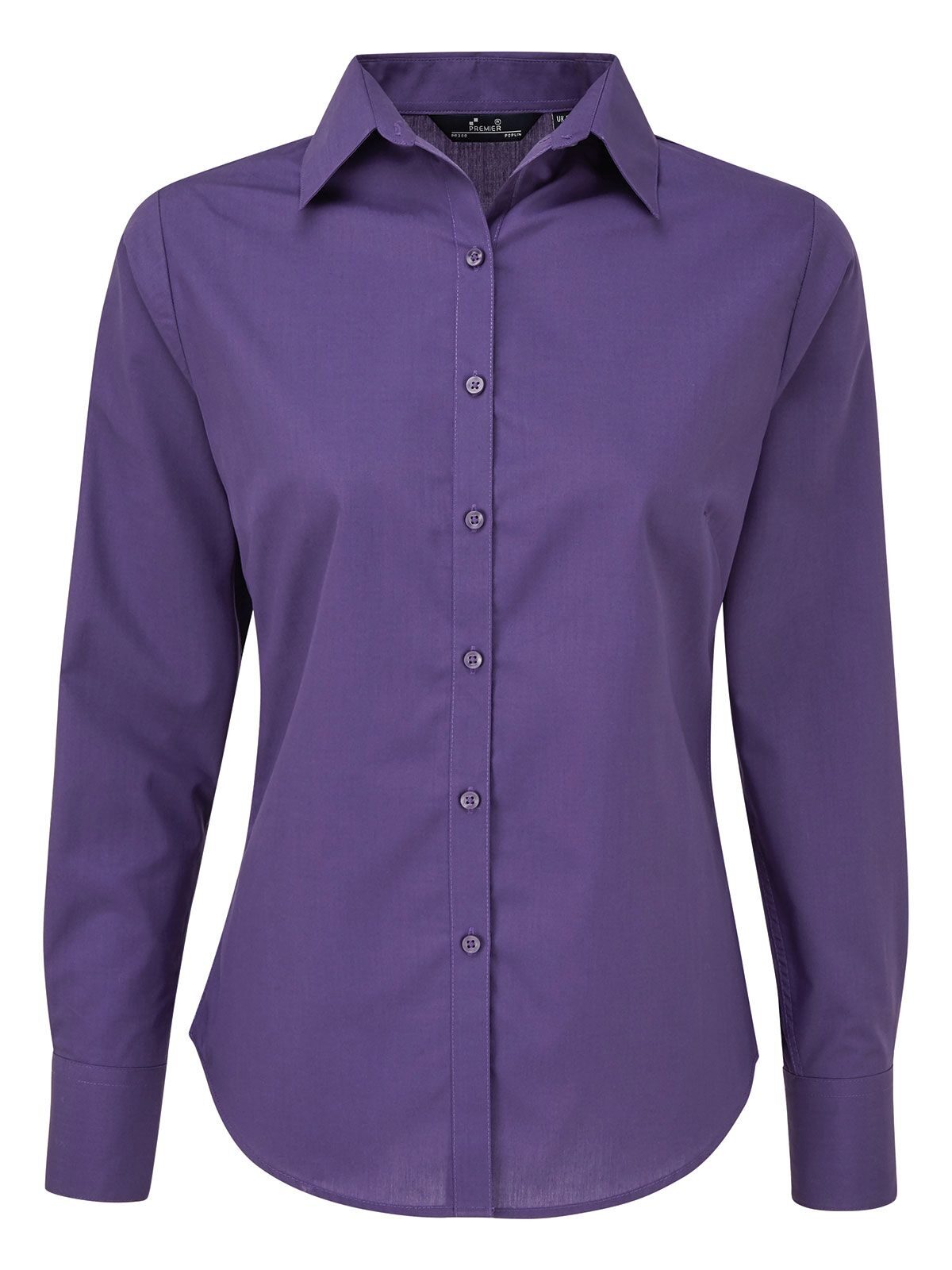 Damenbluse aus Popeline mit langen Ärmeln - PURP - Lila
