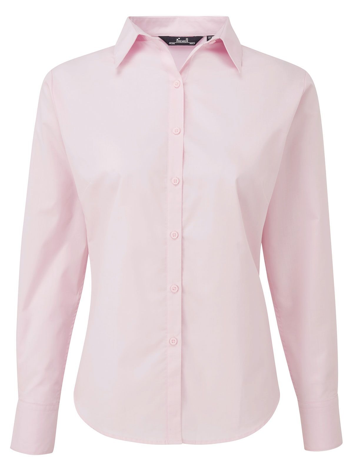 Damenbluse aus Popeline mit langen Ärmeln - PINK - Rosa