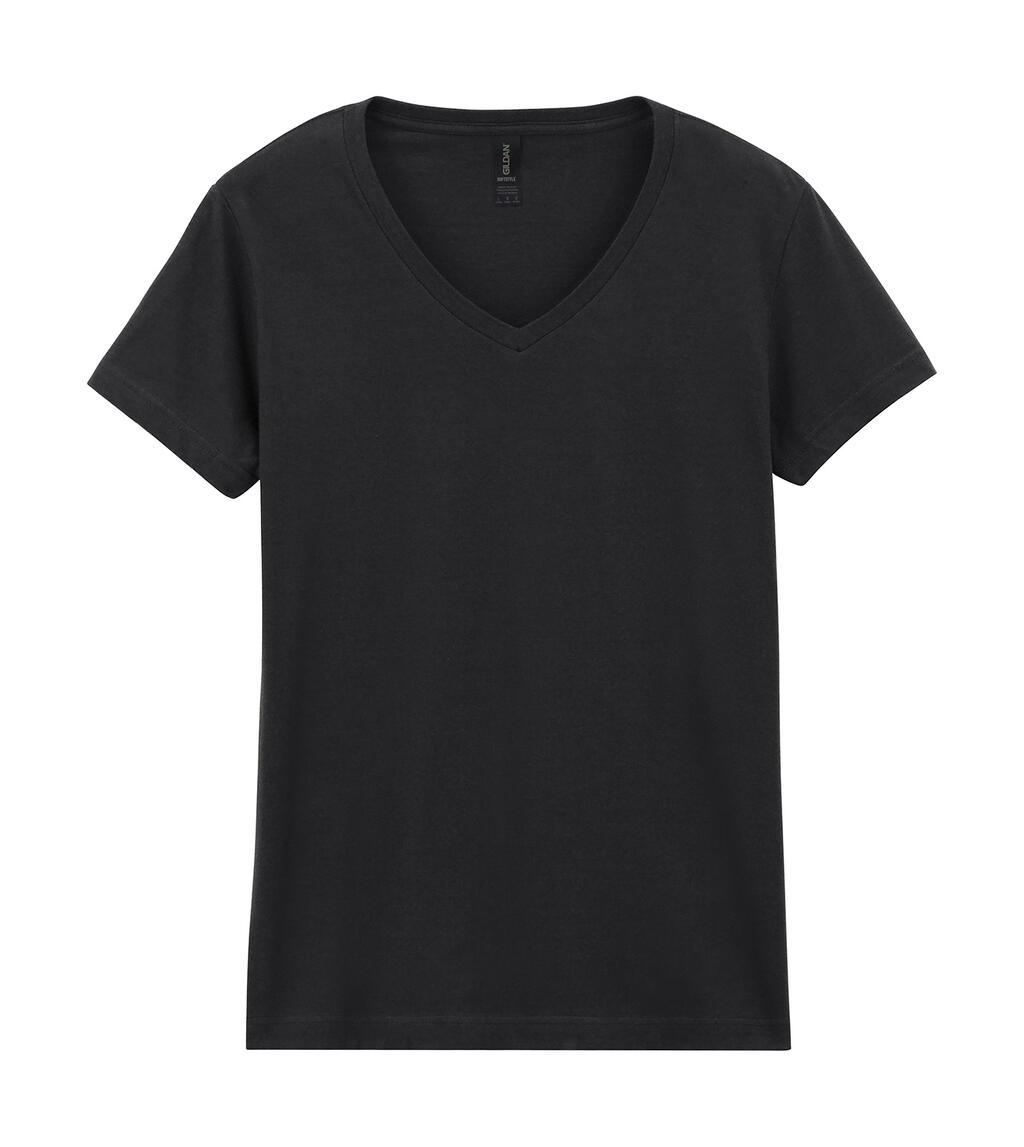 Softstyle® Damen-T-Shirt mit V-Ausschnitt - 36 - Schwarz