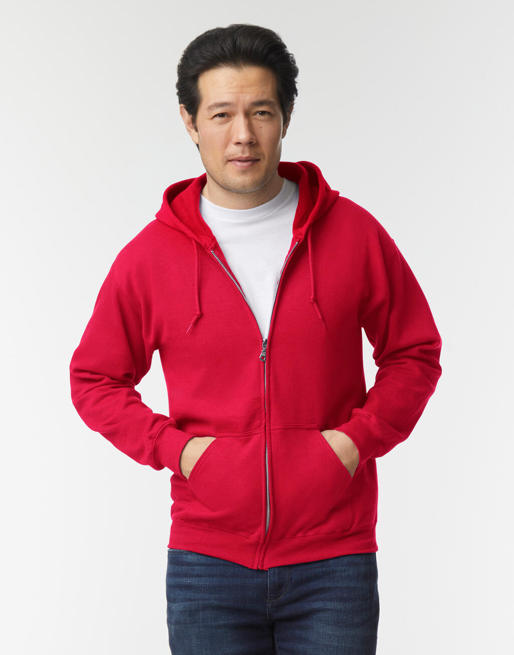 Heavy Blend™ Kapuzenpullover für Erwachsene mit durchgehendem Reißverschluss - 93 - Ash (Heather)