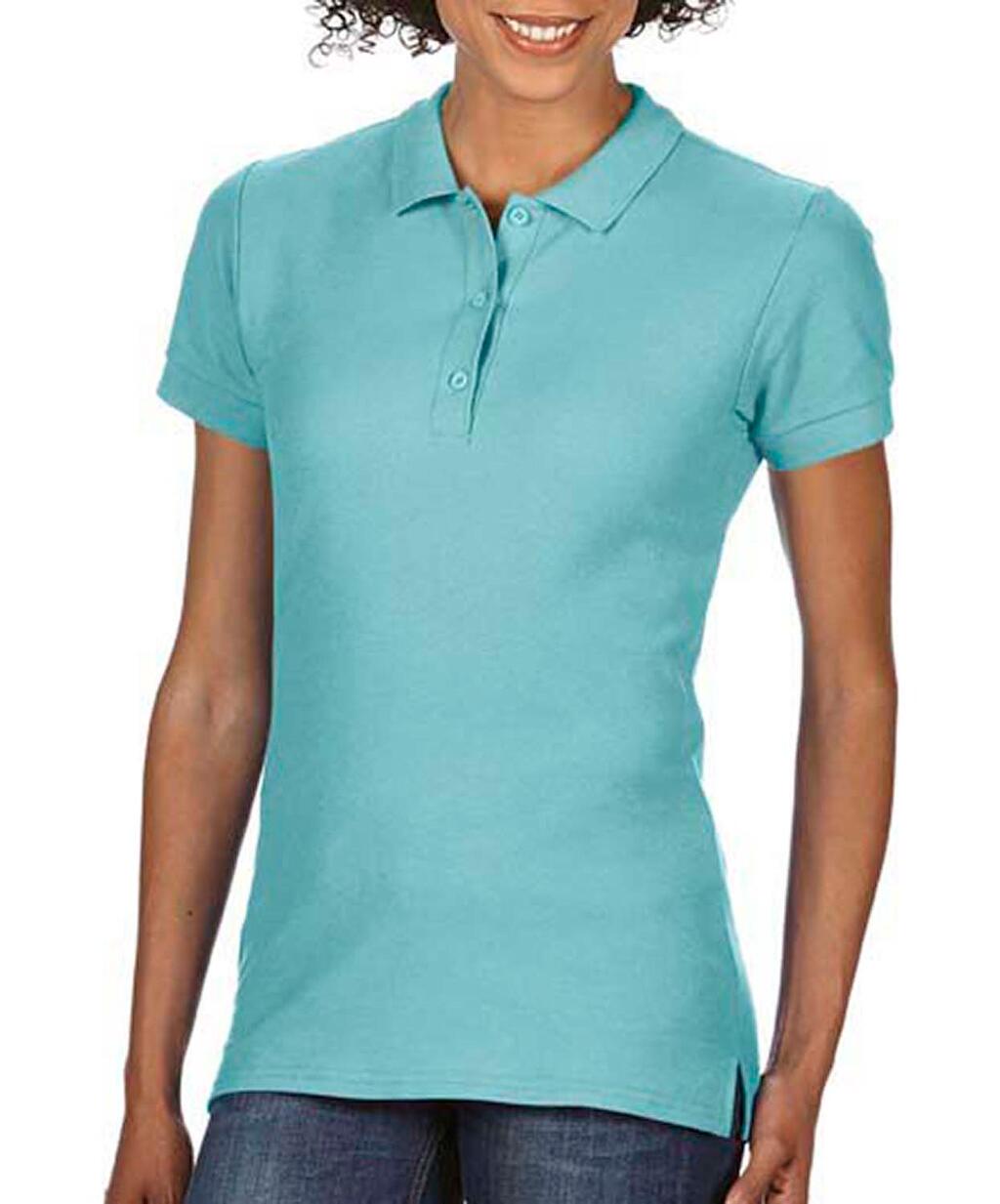 Damen-Poloshirt aus Premium-Baumwolle mit Doppelpiqué-Muster - 26G - Kreidige Minze